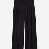 Relaxed-fit pleated trousers grey melange
