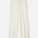 Flat-front chino silk créme